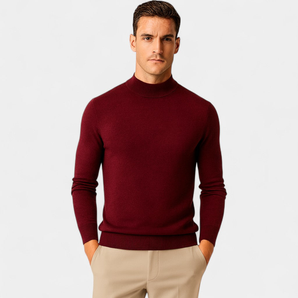 Riche | Pull Homme Col Semi-Montant Rond – Coupe Minimaliste et Luxe
