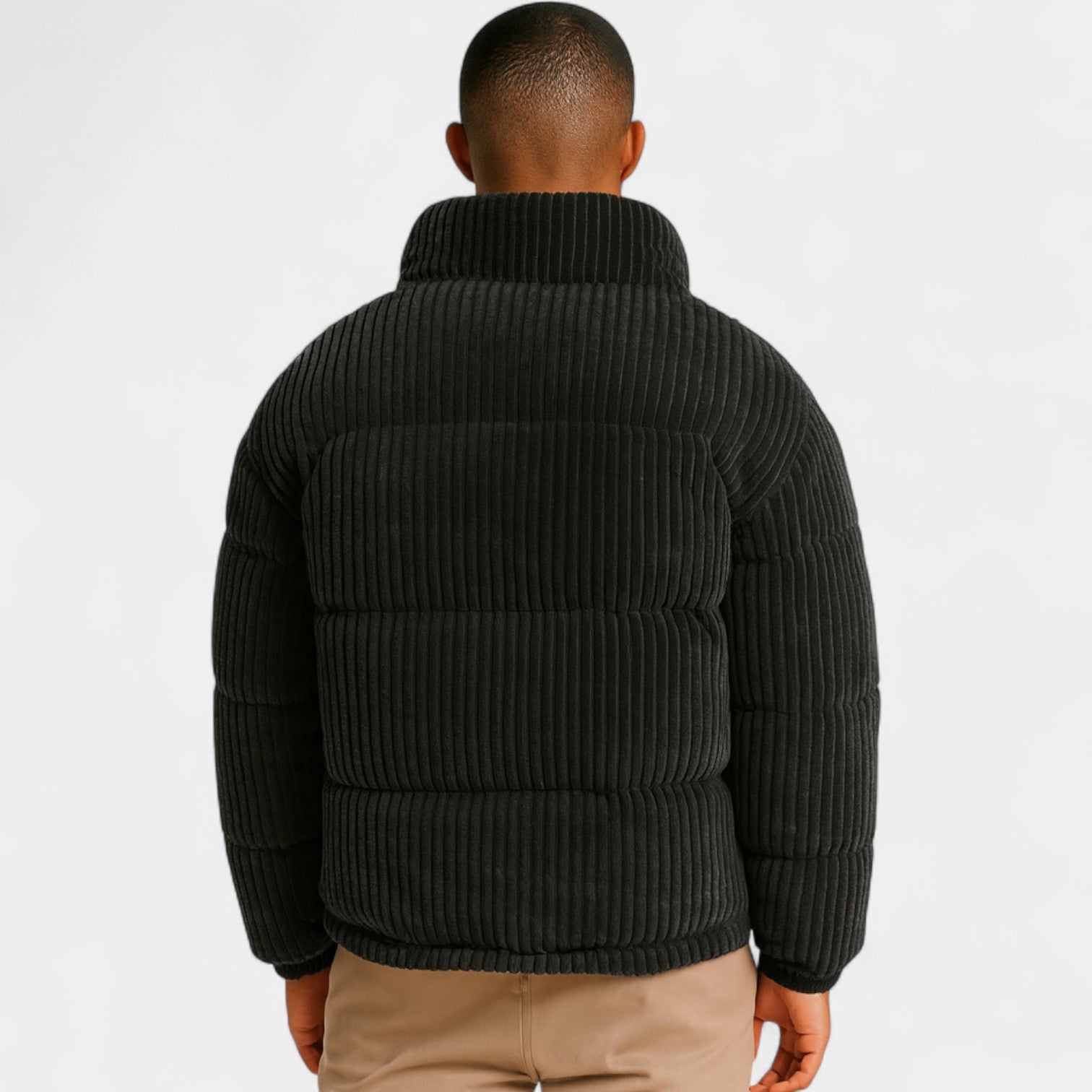 Riche | Veste matelassée en velours côtelé homme – Coupe ample épaissie