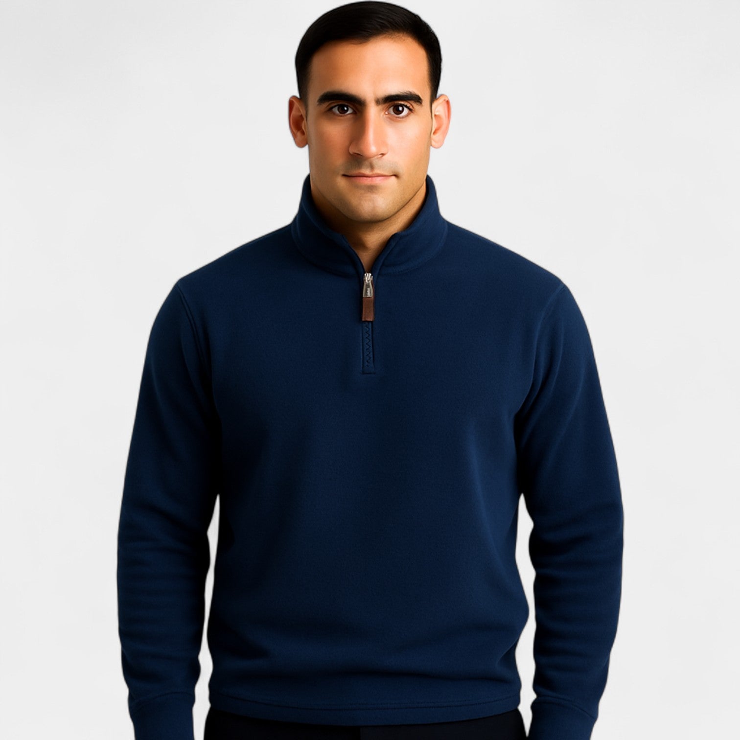 Riche | Sweatshirt homme coton polaire zippé – col montant hiver casual