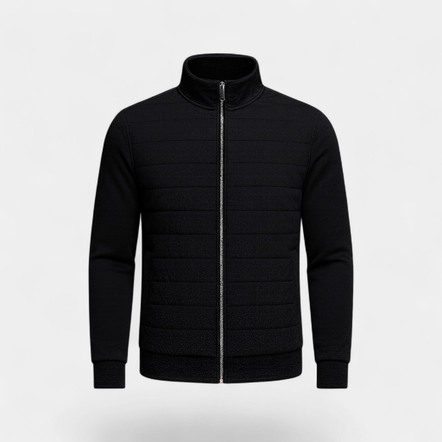 Riche | Veste tricotée homme coton polyester – Col montant léger