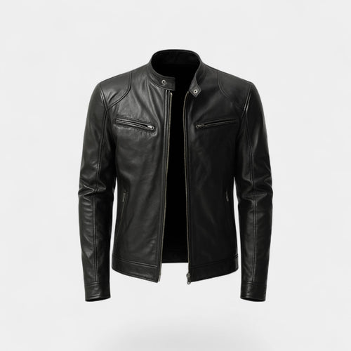 Riche | Veste homme en cuir slim biker - Classique streetwear minimaliste