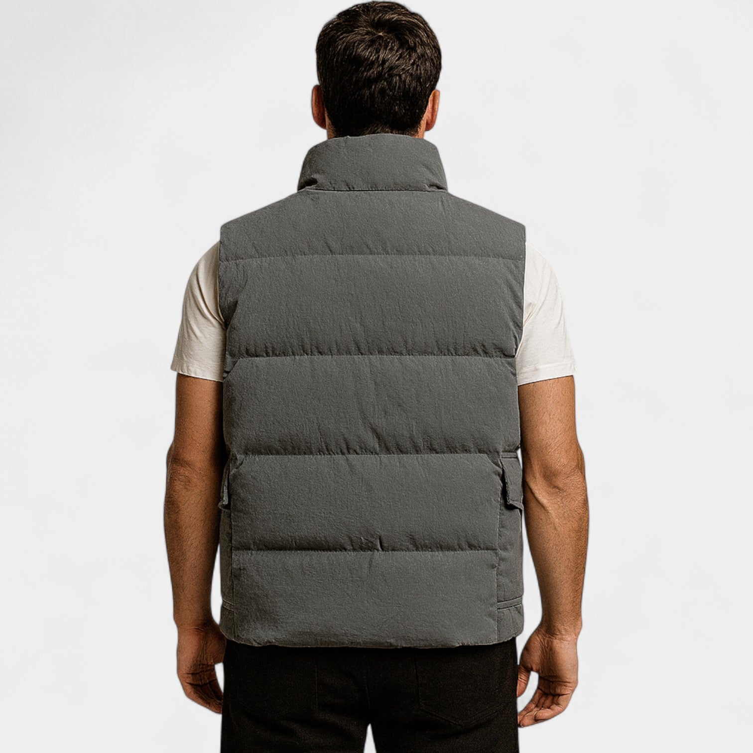 Riche | Gilet sans manches homme mélange technique – Col montant épais