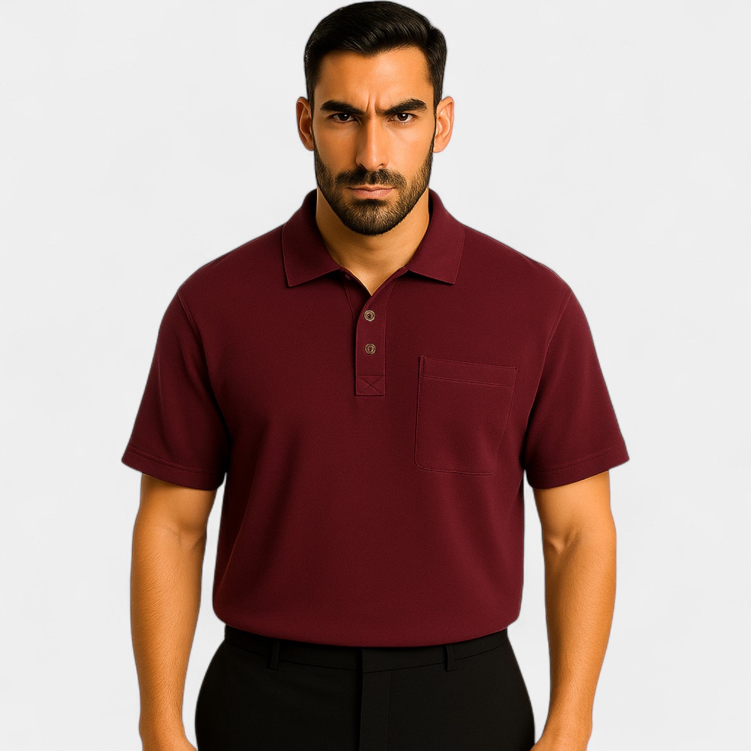 Riche | Polo homme coton uni – Design minimaliste avec poche