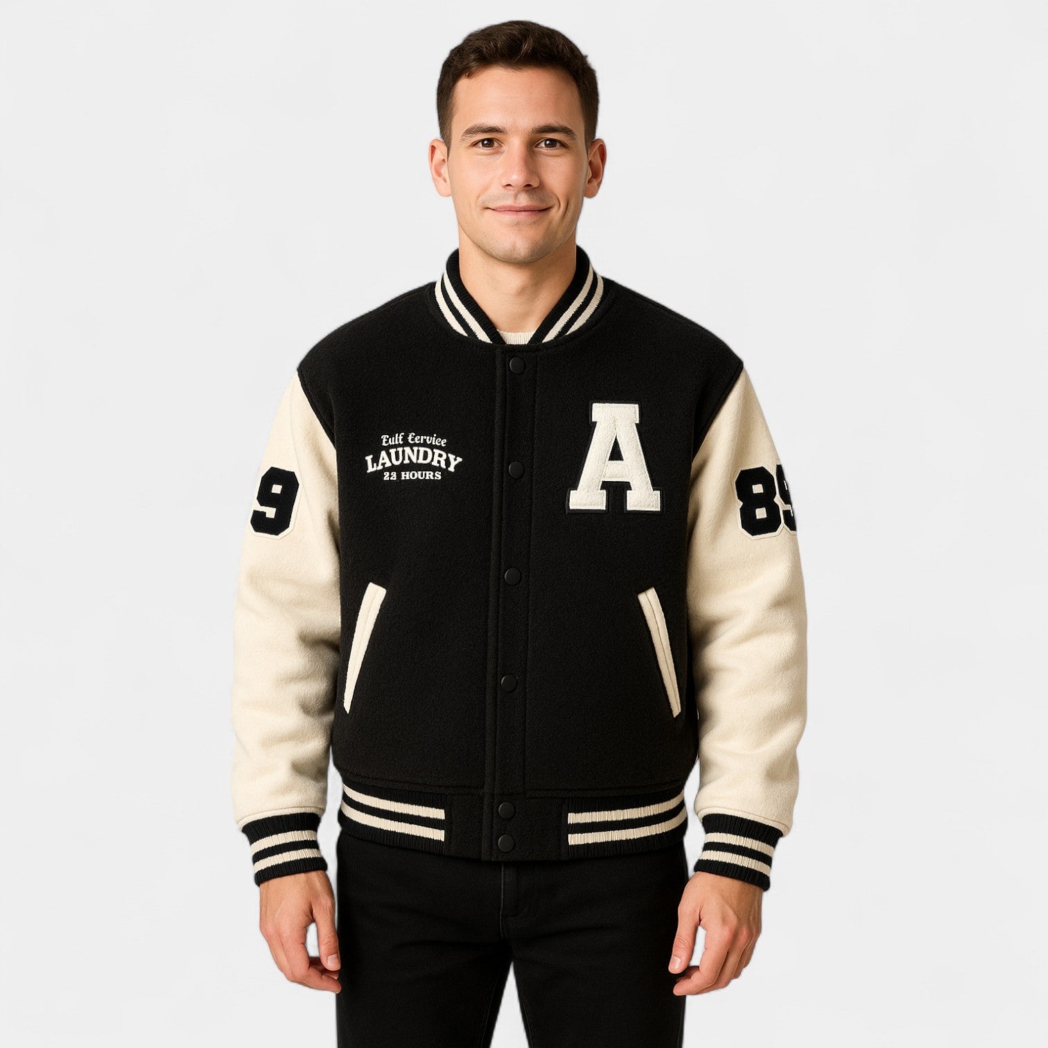 Riche | Veste homme varsity en cachemire – chaude, décontractée, silhouette raffinée