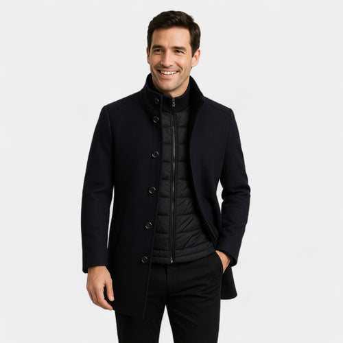 Riche | Manteau trench parka homme en mélange technique – col montant gilet amovible