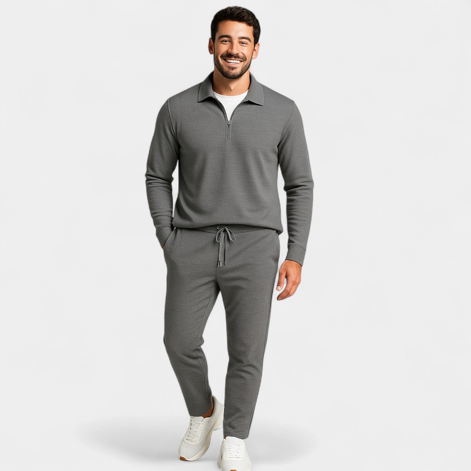 Riche | Ensemble homme manches longues coton mélangé – raffiné, ajusté, confort quotidien