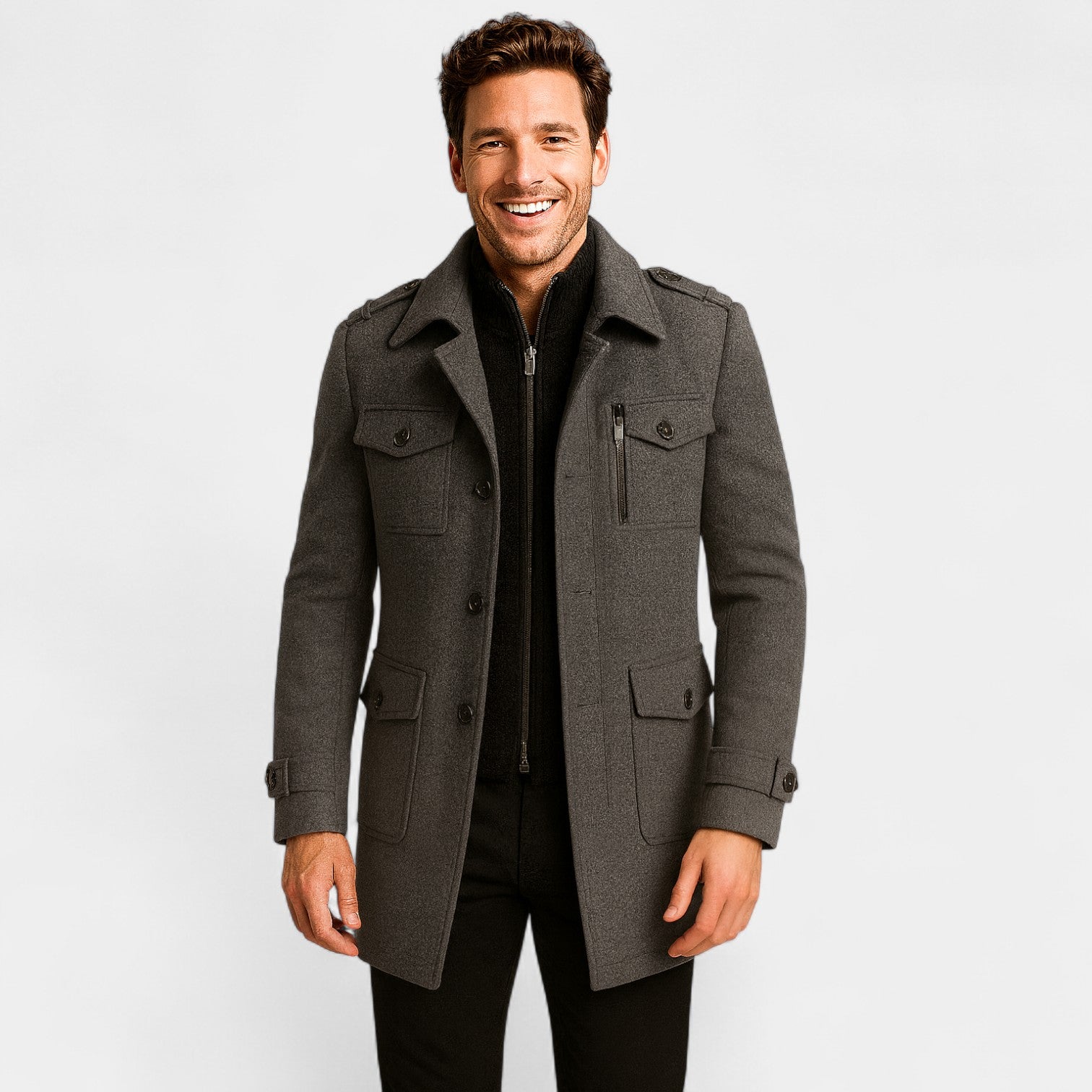Riche | Manteau homme laine double col trenchcoat – ajusté, raffiné, silhouette intemporelle