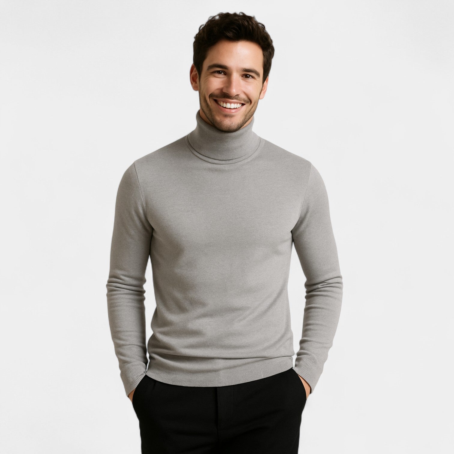 Riche | Lot de 3 pulls col roulé homme slim manches longues – élégants, raffinés, essentiels du quotidien