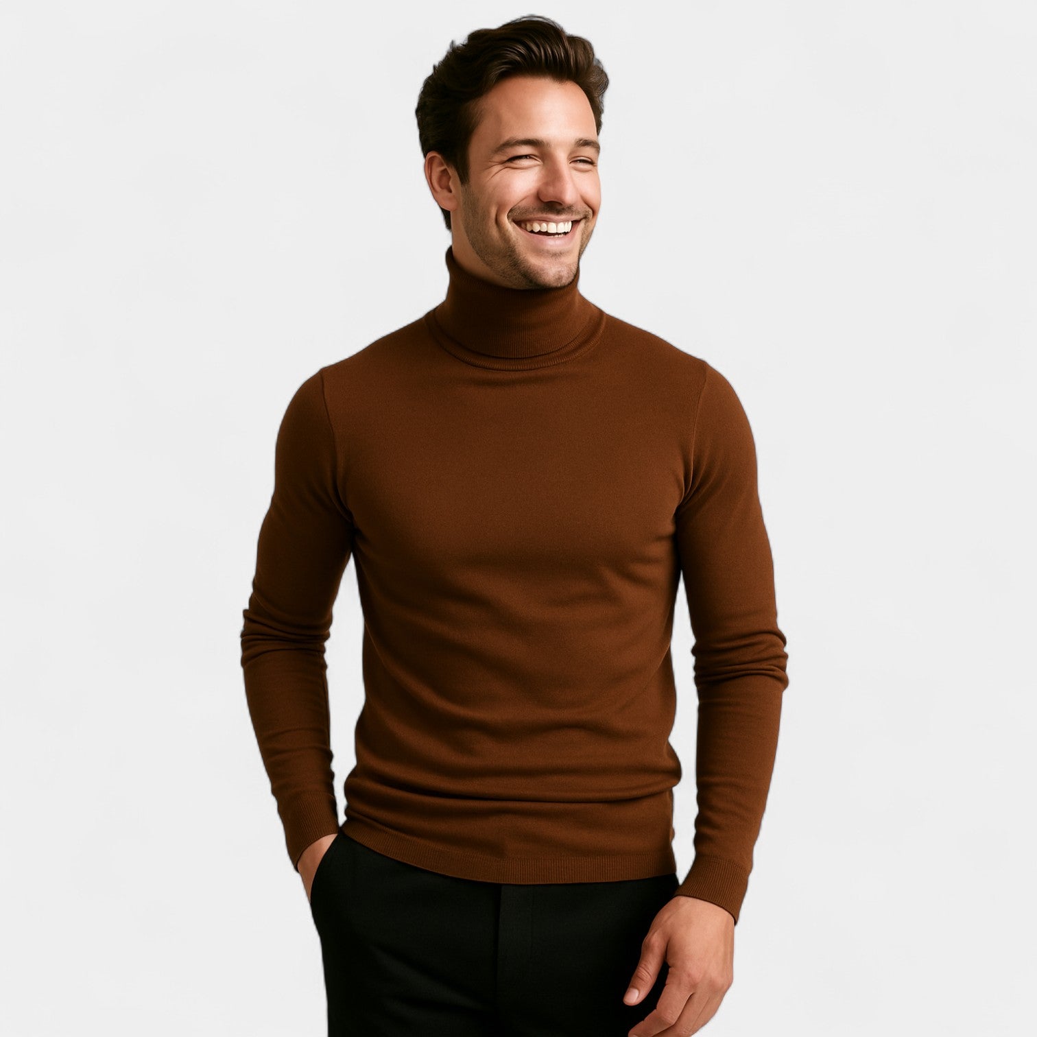 Riche | Lot de 3 pulls col roulé homme slim manches longues – élégants, raffinés, essentiels du quotidien