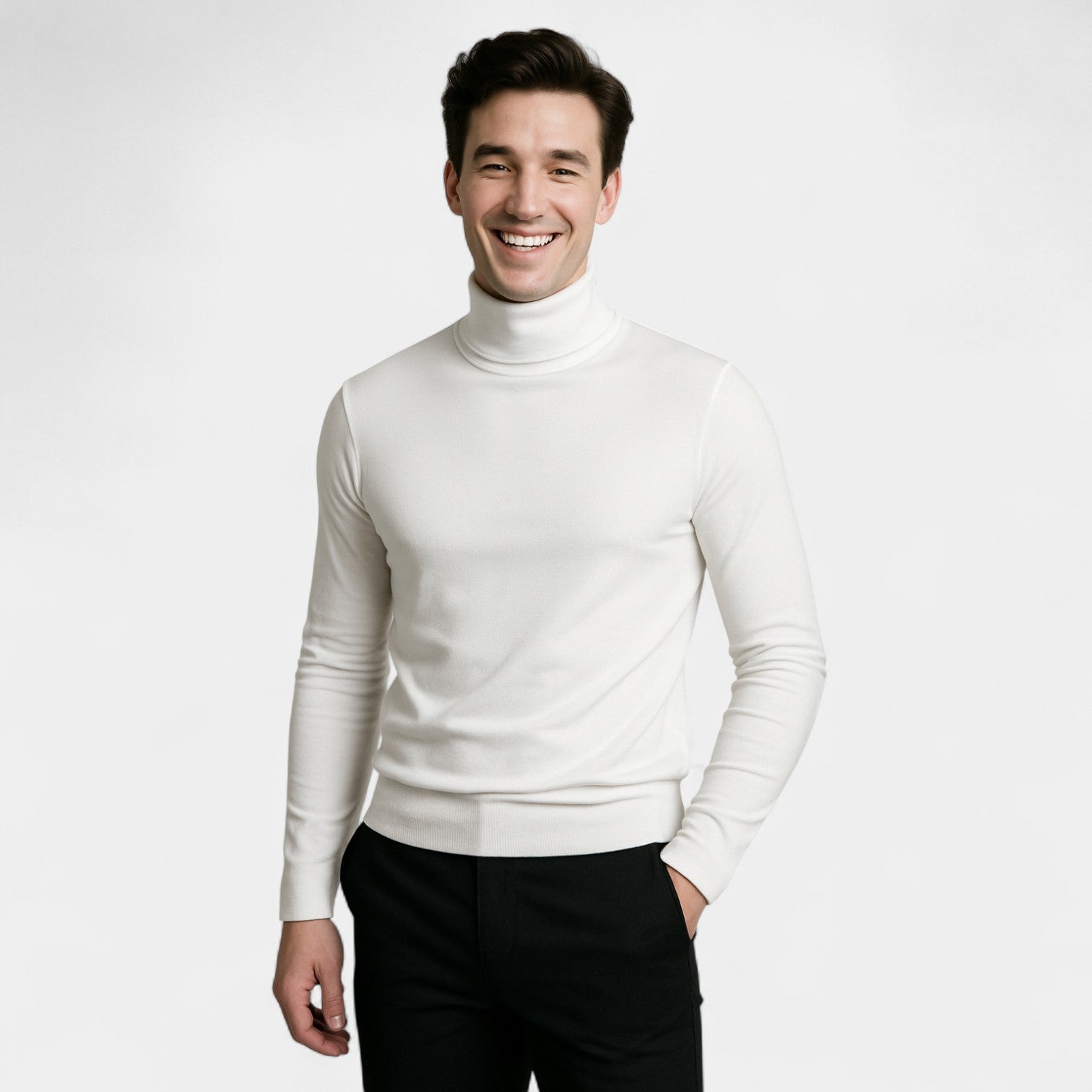Riche | Lot de 3 pulls col roulé homme slim manches longues – élégants, raffinés, essentiels du quotidien