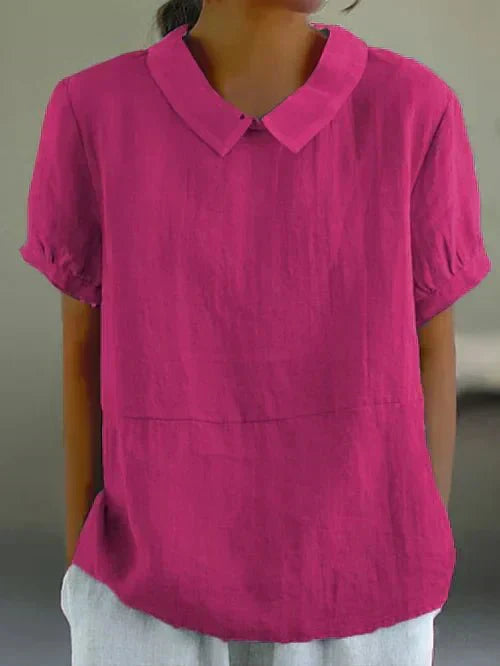 Blouse Femme en Coton à Manches Courtes – Coupe Fluide Légère