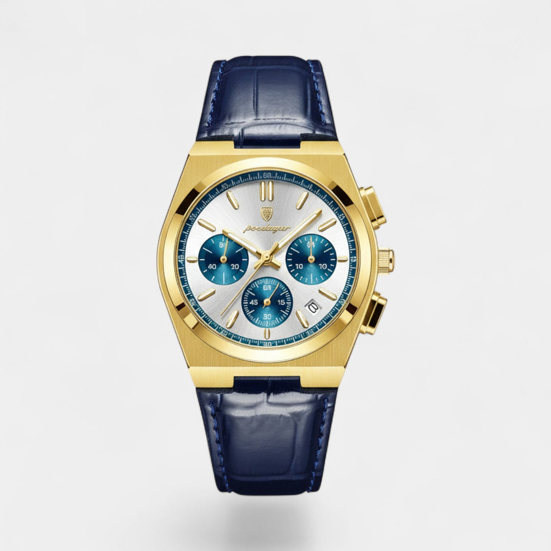 Riche | Herrenuhr aus Leder – Quarz 41 mm, multifunktional