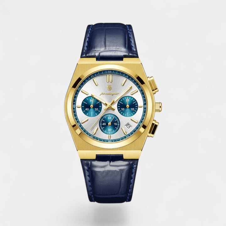 Riche | Herrenuhr aus Leder – Quarz 41 mm, multifunktional