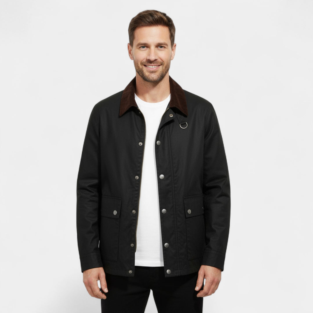 Riche | Men's windproof cotton jacket with multiple pockets – relaxed, sophisticated fit, perfect for everyday wear