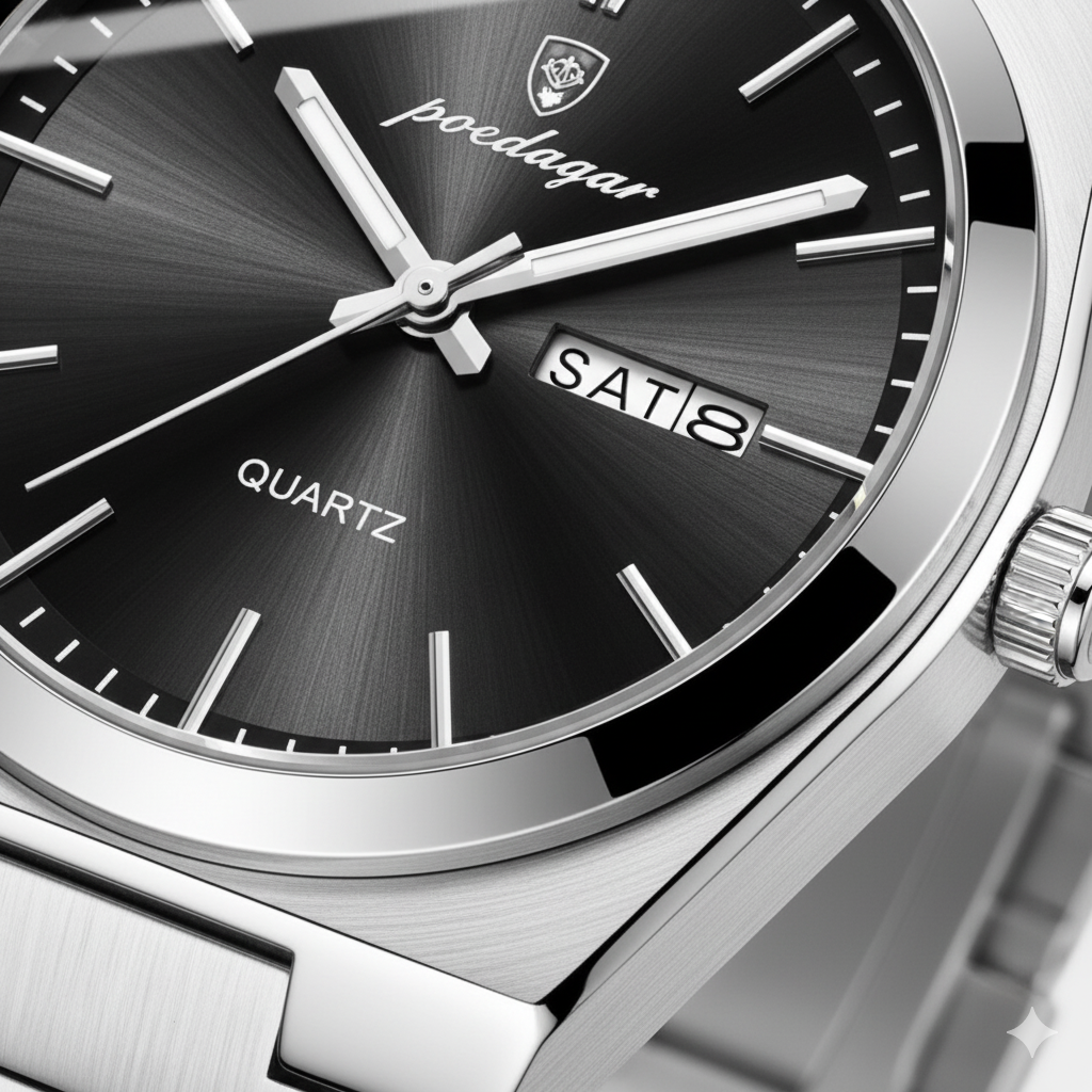Riche | Montre pour Homme Ultra Fine en Acier Inoxydable – Lumineuse et Étanche 41 mm