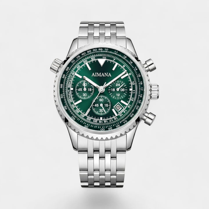 Herren-Chronographenuhr aus Edelstahl – Quarzwerk mit sechs Zeigern