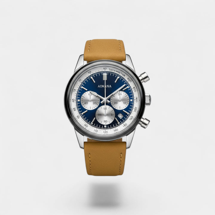 Riche | Montre pour Homme Bracelet Cuir – Quartz Chronographe Étanche 40,5 mm