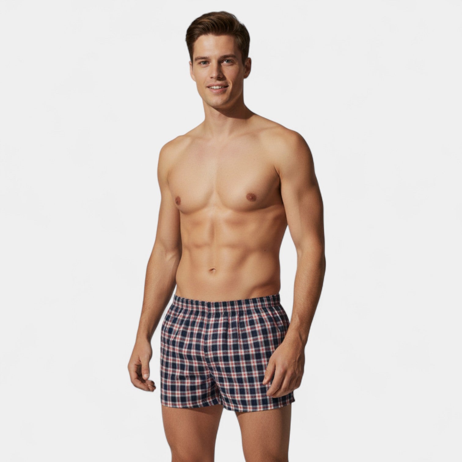 Riche | Lot de 3 boxers homme coton tissé à carreaux – raffinés, respirants, confort quotidien