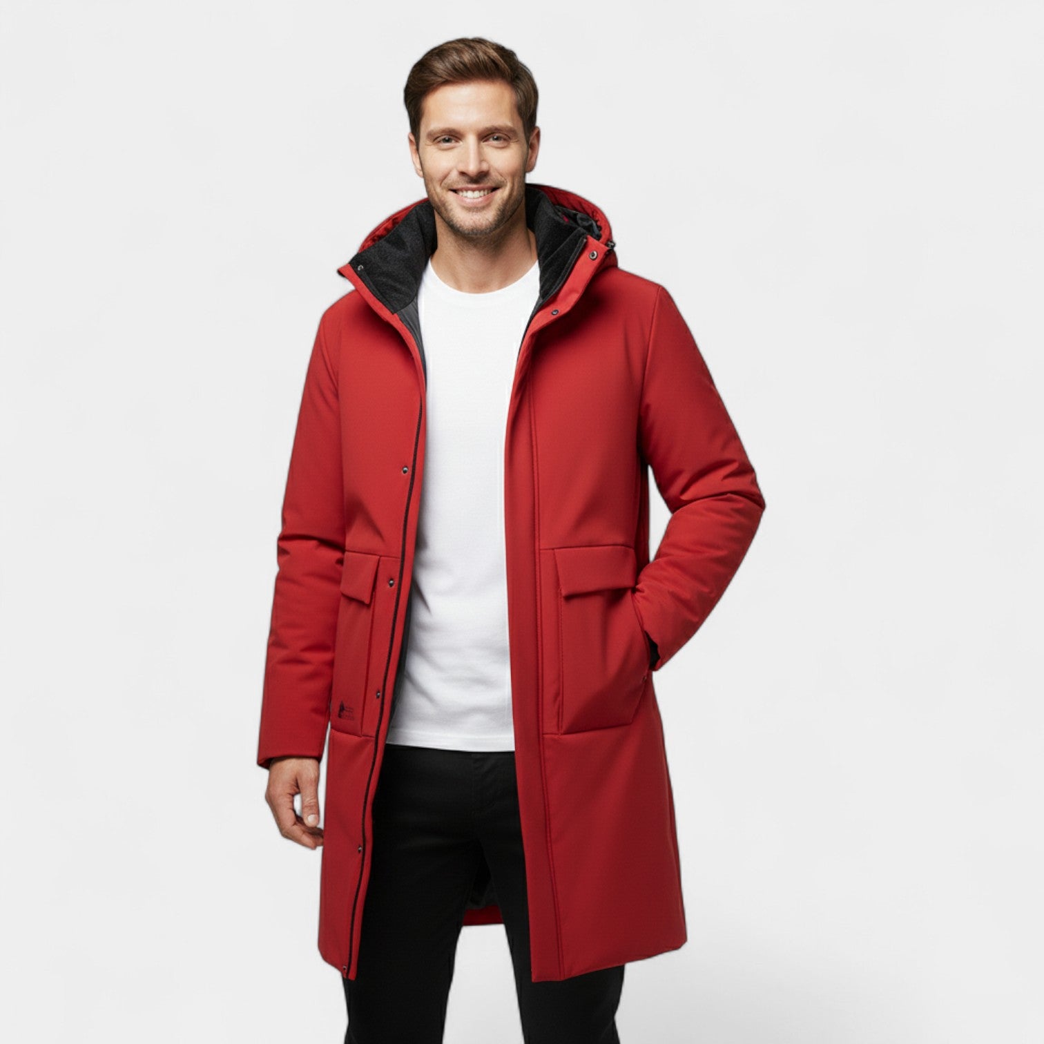 Riche | Veste Homme à Capuche – Manteau Long Matelassé en Coton