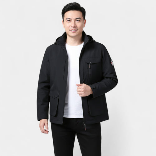 Riche | Veste Coupe-Vent Shell Homme en Matière Technique – Multi-Poches Urbain