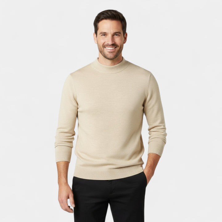 Riche | Men's Sweater with a Semi-High Round Neck – Minimalist and Luxurious Fit