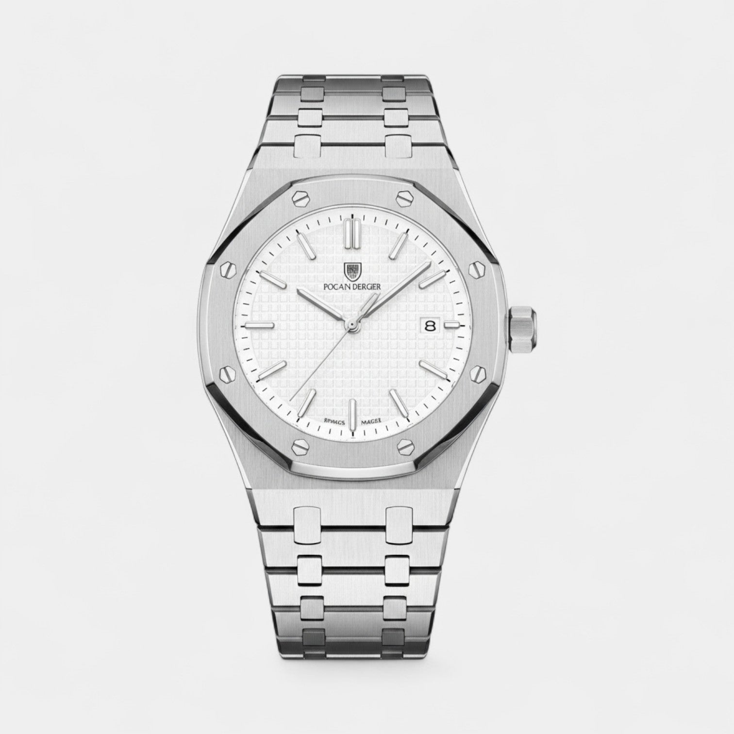 Riche | Montre pour Homme Acier Inoxydable Argentée – Quartz Lumineuse et Étanche 42 mm