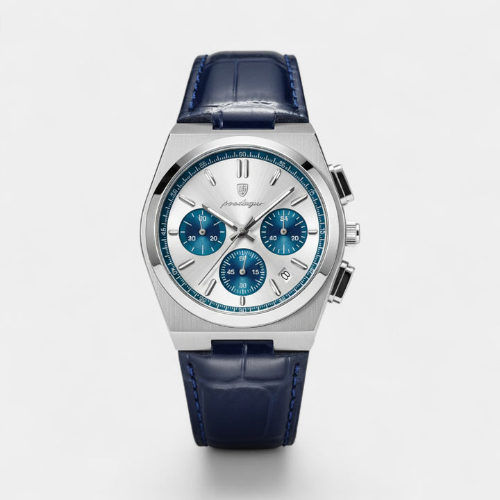Riche | Herrenuhr aus Leder – Quarz 41 mm, multifunktional