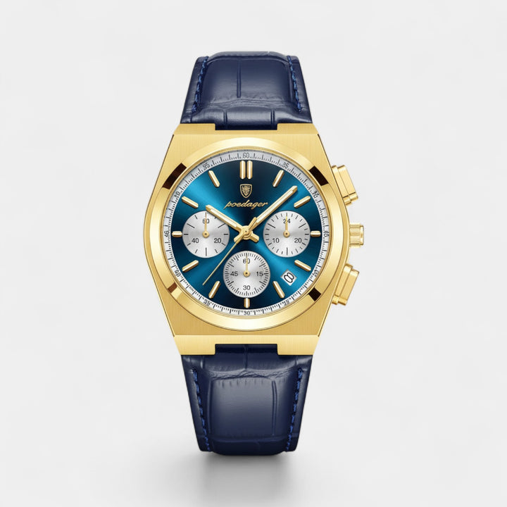 Riche | Herrenuhr aus Leder – Quarz 41 mm, multifunktional