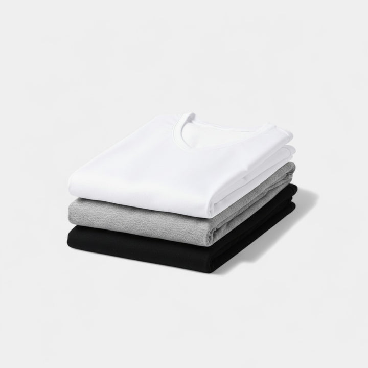 T-shirt Homme Col V en Coton 3-Pack – Confort Coupe Slim