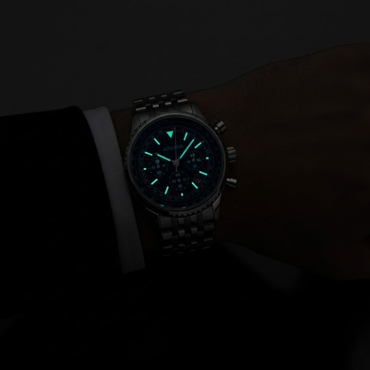 Herren-Chronographenuhr aus Edelstahl – Quarzwerk mit sechs Zeigern