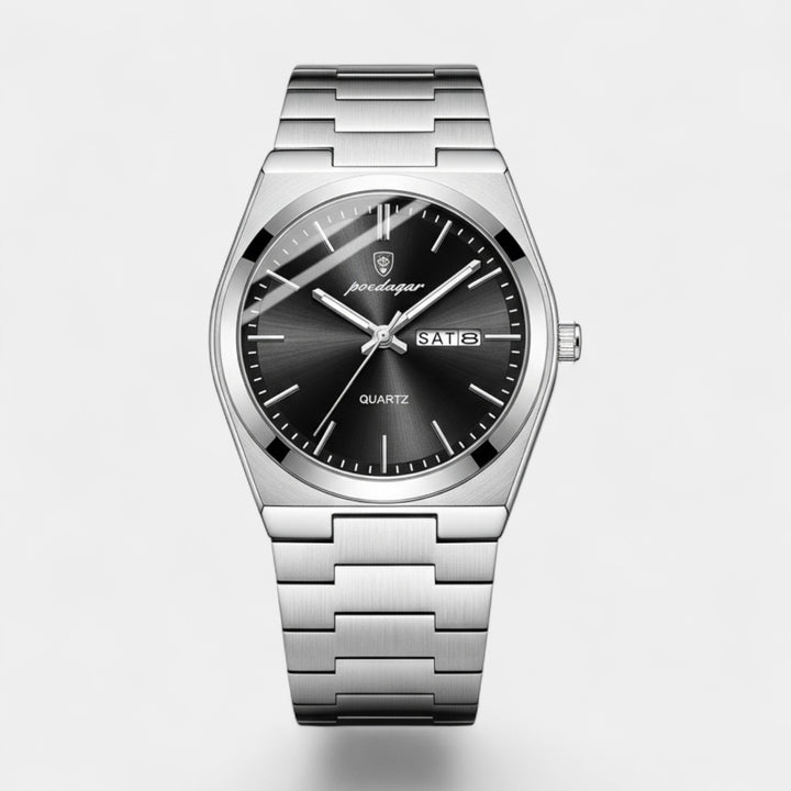 Riche | Ultraflache Herrenuhr aus Edelstahl – Leuchtend und wasserdicht, 41 mm