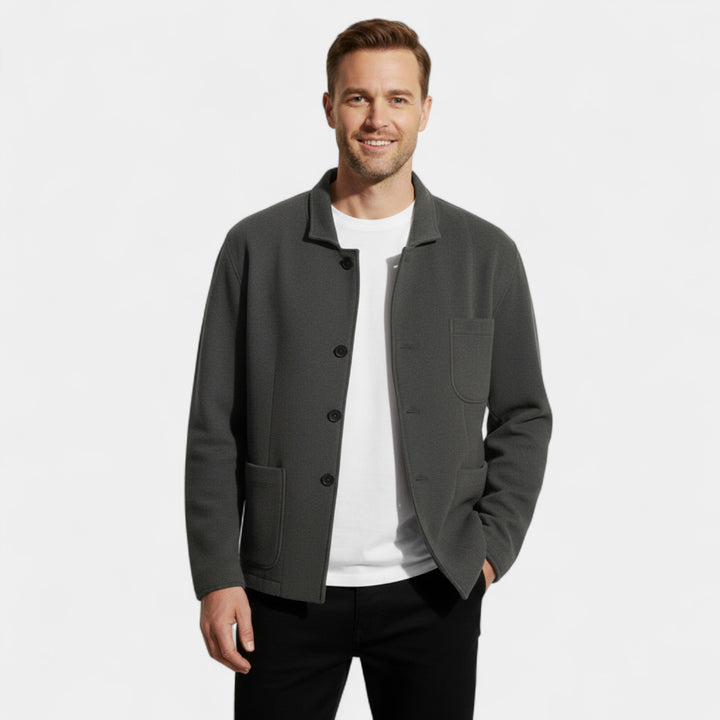 Riche | Einfarbiger Herrenblazer aus Funktionsmaterial – Moderner Schnitt mit Revers