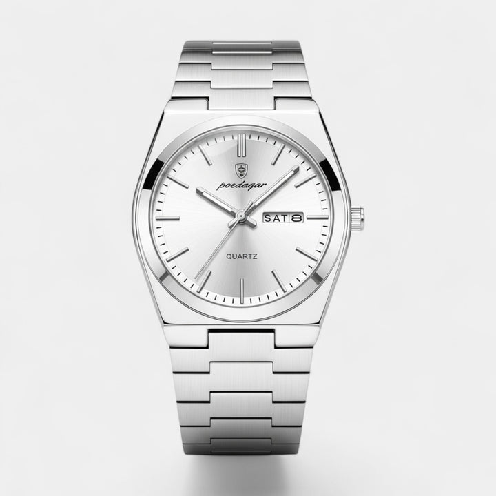Riche | Ultraflache Herrenuhr aus Edelstahl – Leuchtend und wasserdicht, 41 mm
