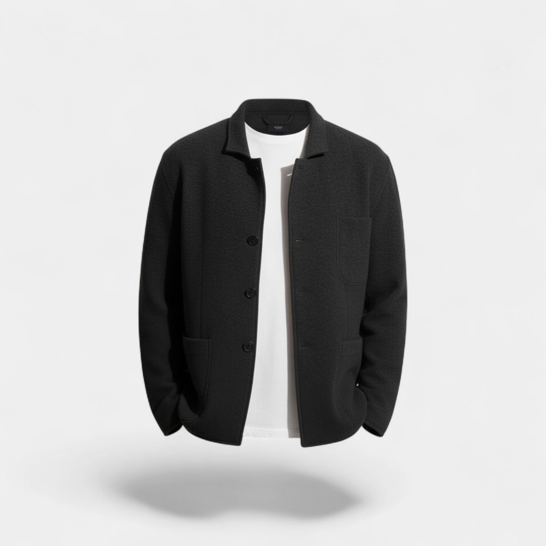 Riche | Einfarbiger Herrenblazer aus Funktionsmaterial – Moderner Schnitt mit Revers