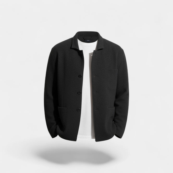 Riche | Einfarbiger Herrenblazer aus Funktionsmaterial – Moderner Schnitt mit Revers