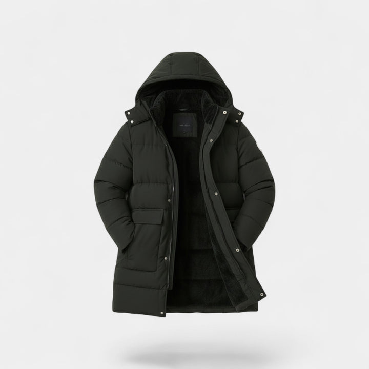 Riche | Manteau long homme en coton doublé polaire
