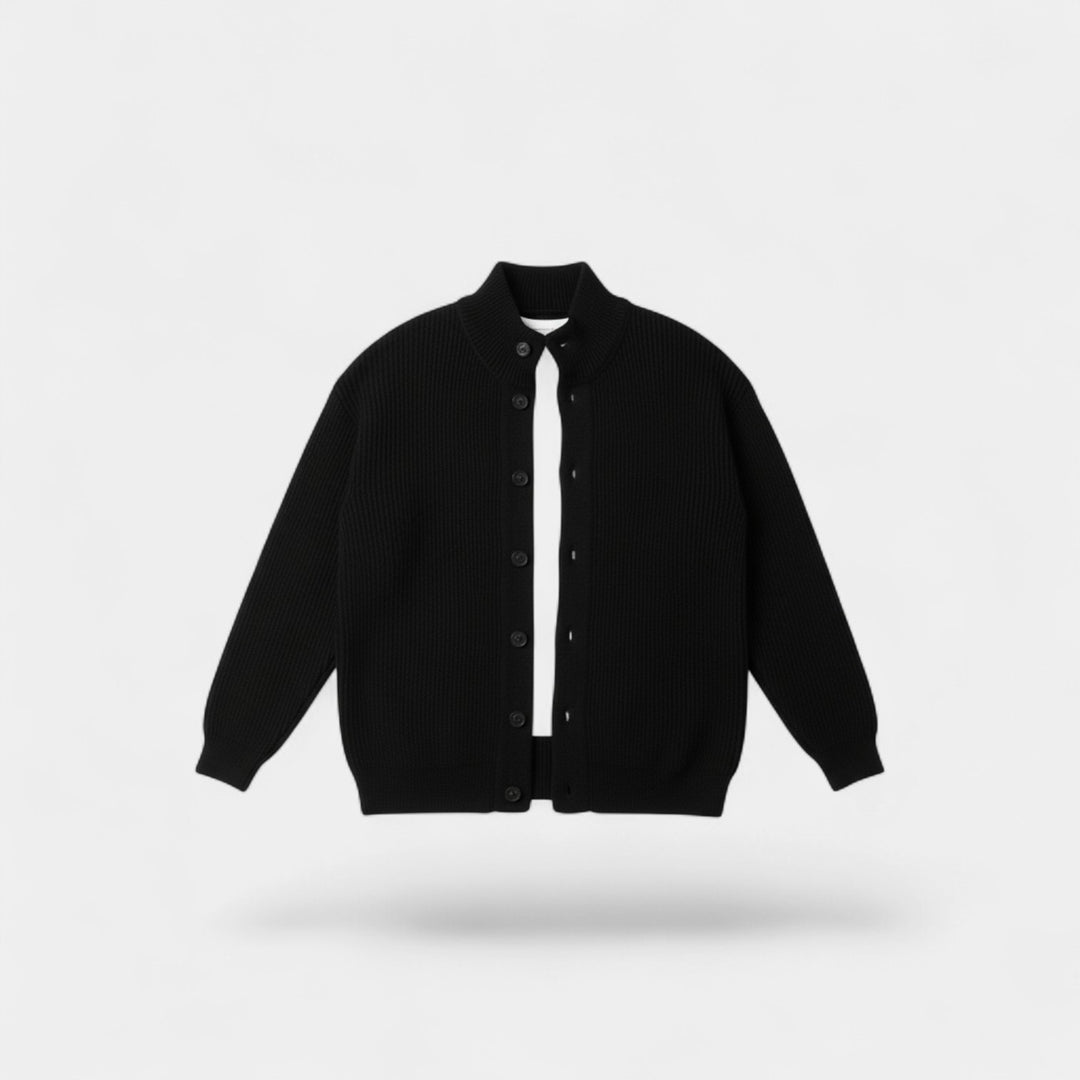 Riche | Cardigan Homme en Laine Col Montant – Coupe Moderne Décontractée