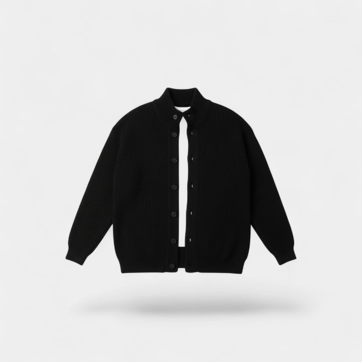 Riche | Cardigan Homme en Laine Col Montant – Coupe Moderne Décontractée