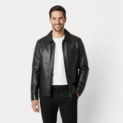 Riche | Veste homme en cuir vegan – Style uni coupe-vent