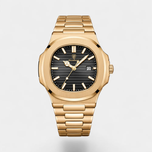 Riche | Montre de Luxe pour Homme Or Rose – Quartz Lumineuse et Étanche 42 mm