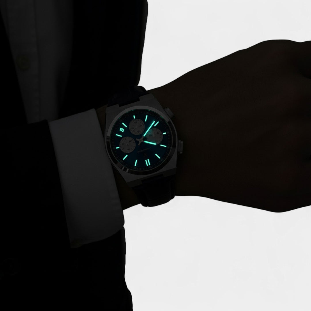Riche | Herrenuhr aus Leder – Quarz 41 mm, multifunktional