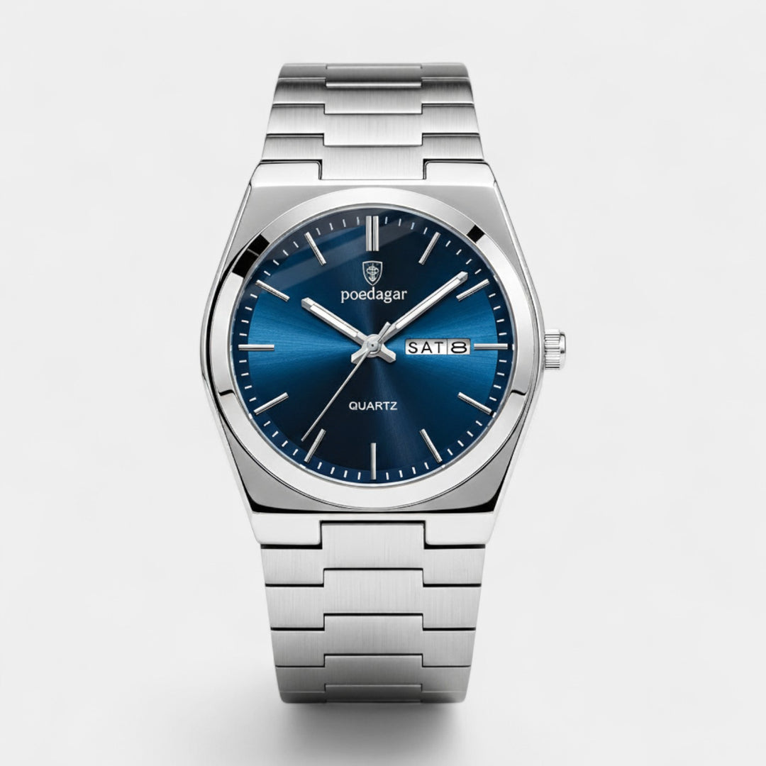Riche | Ultraflache Herrenuhr aus Edelstahl – Leuchtend und wasserdicht, 41 mm