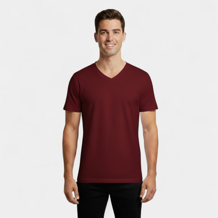 T-shirt Homme Col V en Coton 3-Pack – Confort Coupe Slim
