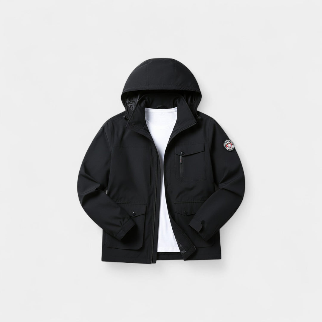 Riche | Veste Coupe-Vent Shell Homme en Matière Technique – Multi-Poches Urbain
