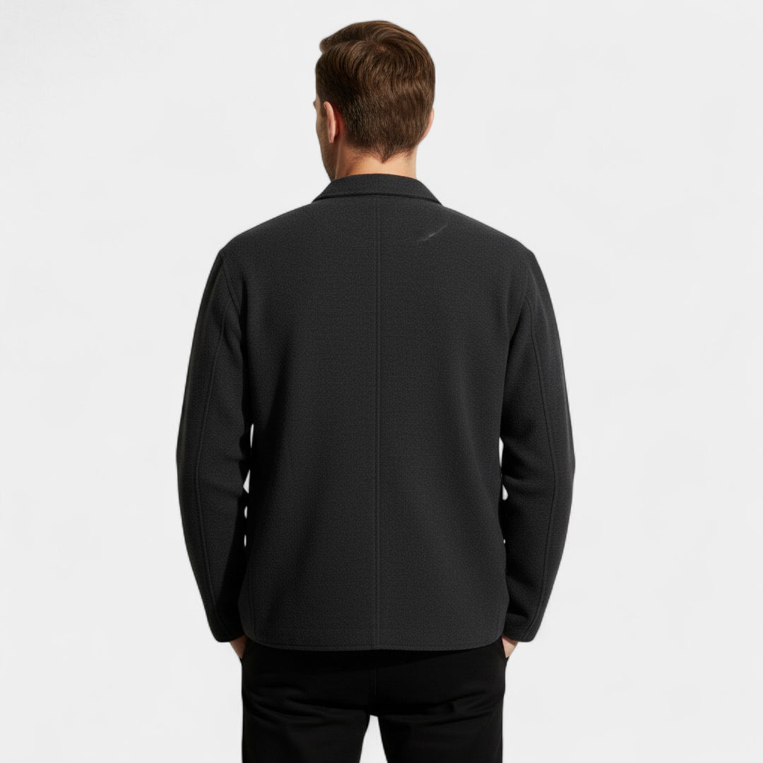 Riche | Einfarbiger Herrenblazer aus Funktionsmaterial – Moderner Schnitt mit Revers