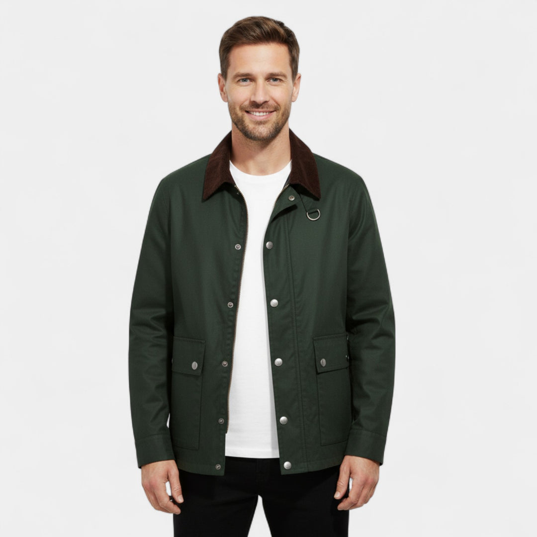 Riche | Men's windproof cotton jacket with multiple pockets – relaxed, sophisticated fit, perfect for everyday wear