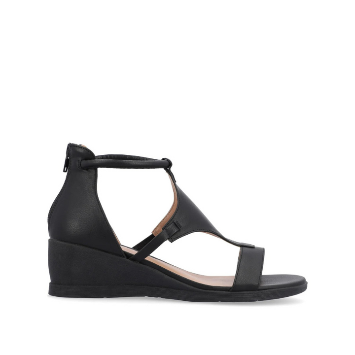 Orthopädische Keilabsatz-Sandalen aus Leder für Damen – Riemchen mit Reißverschluss