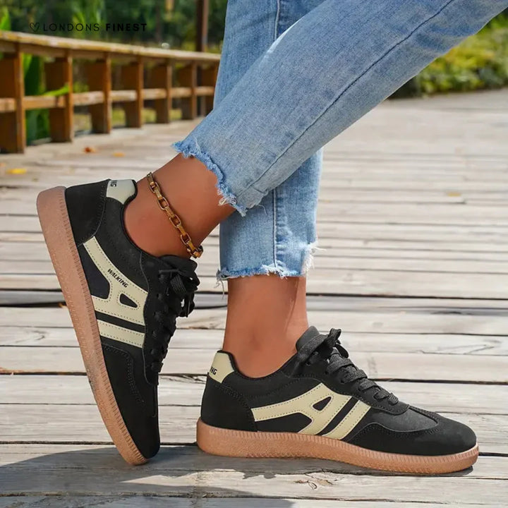 Baskets femme en cuir orthopédiques – lacets low-top
