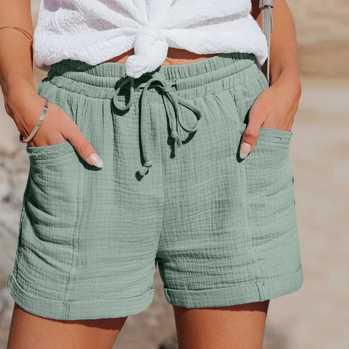 Women's Summer Shorts in Cotton Blend – Relaxed Fit with Side Pockets