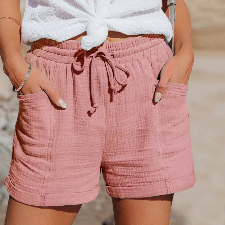 Women's Summer Shorts in Cotton Blend – Relaxed Fit with Side Pockets